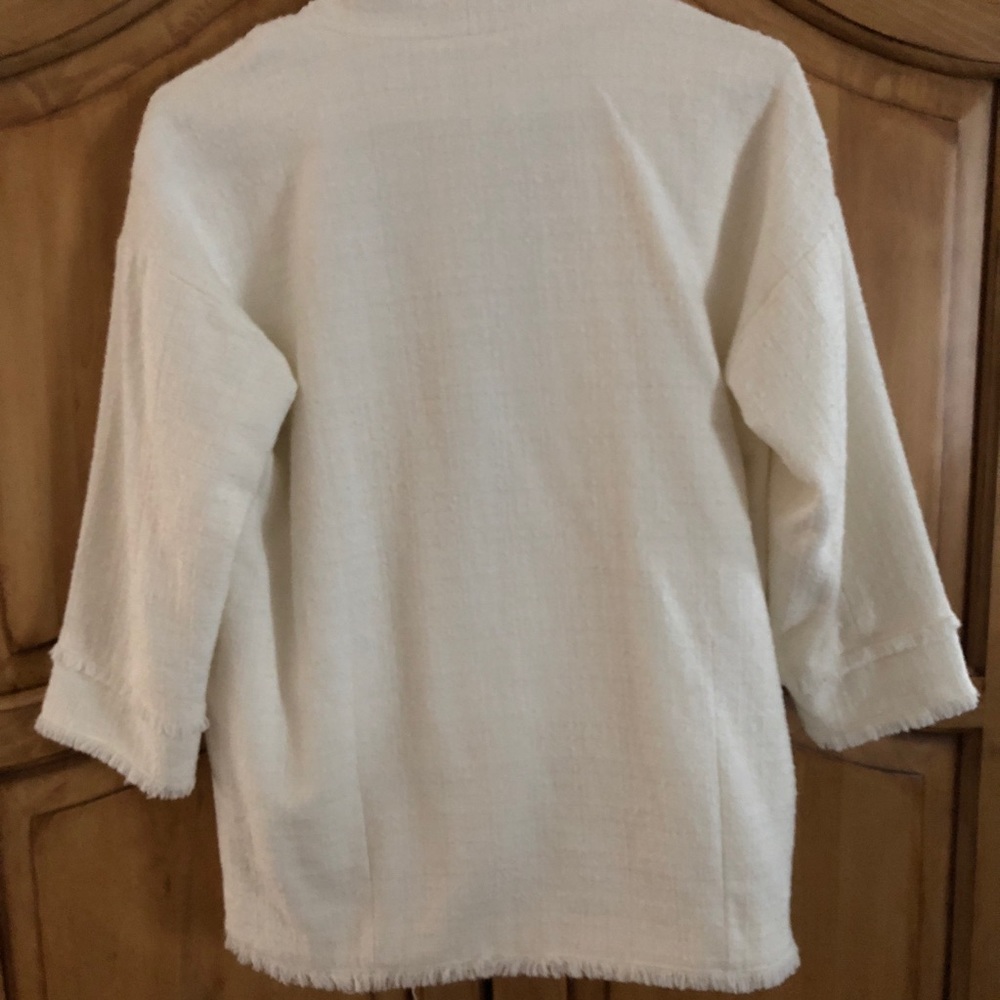 Joie Emanuelle Fringe Trim Jacket XS Petite Plus - Picture 7 of 7